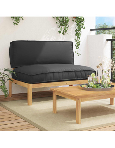 Set di divani Nero 120 x 92 x 69 cm Legno di Acacia Massello