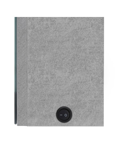 Armadietto Bagno con Specchio e LED Grigio Cemento 80x12x68 cm