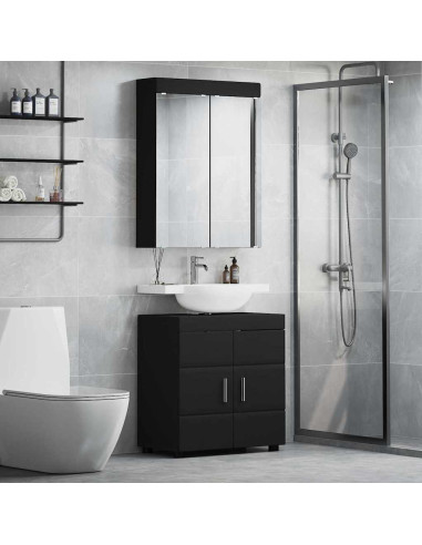 Set di mobili per il bagno TULUM Nero Legno multistrato