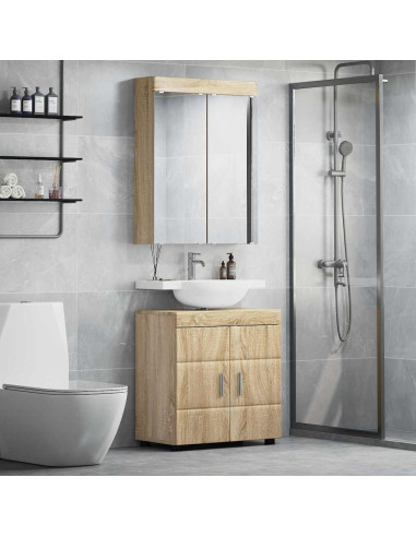 Set di mobili per il bagno con lo scaffale TULUM Rovere Sonoma