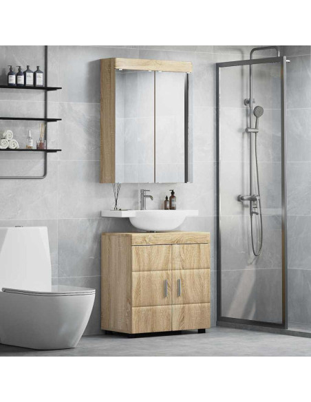 Set di mobili per il bagno con lo scaffale TULUM Rovere Sonoma