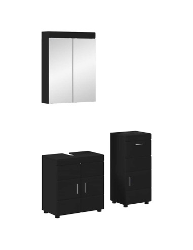 Set di mobili per il bagno TULUM Nero Legno multistrato