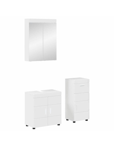 Set di mobili per il bagno con cassetto TULUM Bianco Lucido