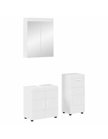 Set di mobili per il bagno con cassetto TULUM Bianco Lucido