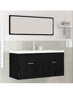 Mobile da Bagno con porta Rovere Nero 100 x 38,5 x 46 cm