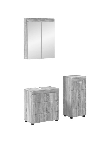 Set di mobili per il bagno con cassetto TULUM Grigio Sonoma