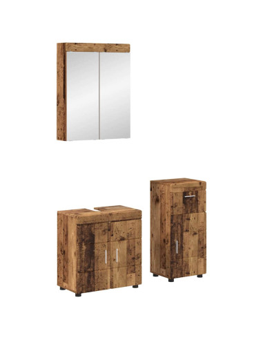 Set di mobili per il bagno con cassetto TULUM Legno vecchio