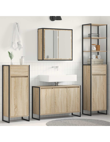 Set di mobili per il bagno Rovere Sonoma Legno multistrato