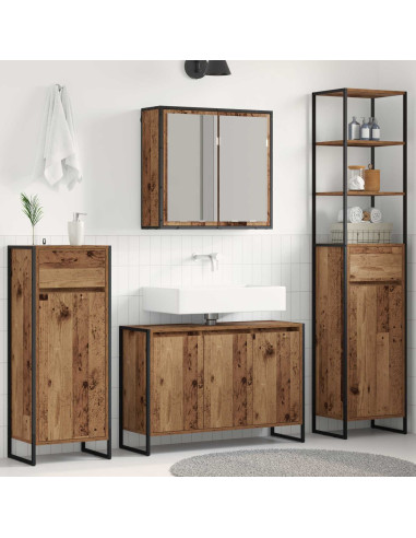 Set di mobili per il bagno Legno vecchio Legno multistrato
