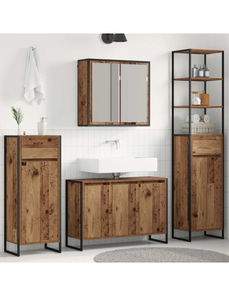 Set di mobili per il bagno Legno vecchio Legno multistrato