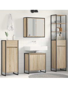 Set di mobili per il bagno Rovere Sonoma Legno multistrato