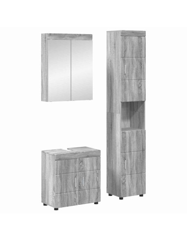 Set di mobili per il bagno con lo scaffale TULUM Grigio Sonoma