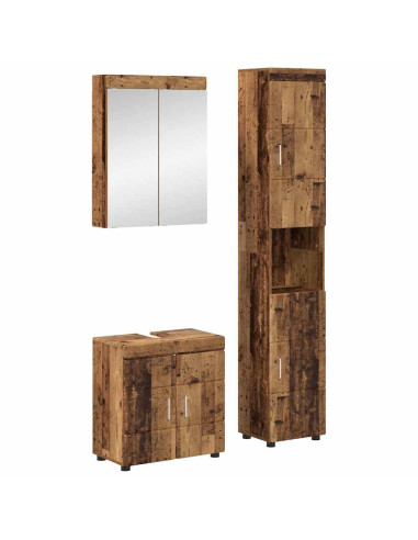 Set di mobili per il bagno con lo scaffale TULUM Legno vecchio