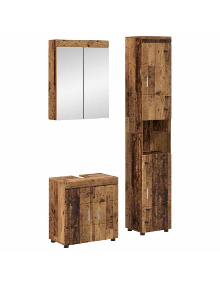 Set di mobili per il bagno con lo scaffale TULUM Legno vecchio