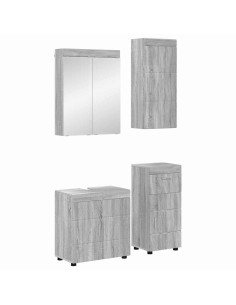 Set di mobili per il bagno con cassetto TULUM Grigio Sonoma