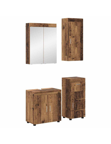 Set di mobili per il bagno con cassetto TULUM Legno vecchio