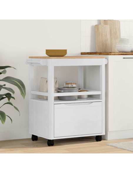 Carrello da Cucina FLORO Bianco 72,5 x 45 x 80 cm