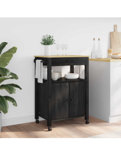 Carrello da Cucina Nero 88,5 x 40 x 60 cm