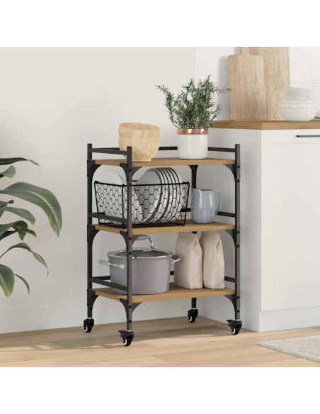 Carrello da Cucina Rovere artigianale 50 x 35 x 75.5 cm