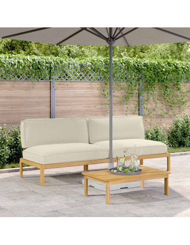 Set di divani Crema 240 x 92 x 69 cm Legno di Acacia Massello