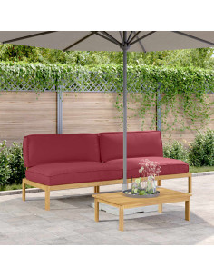 Set di divani con cuscino Rosso Vino 240 x 92 x 69 cm