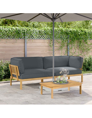 Set di divani 2 pcs Antracite Legno di Acacia Massello