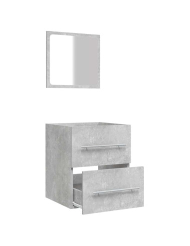 Mobile da Bagno con Specchio Grigio Cemento 41x38,5x48 cm