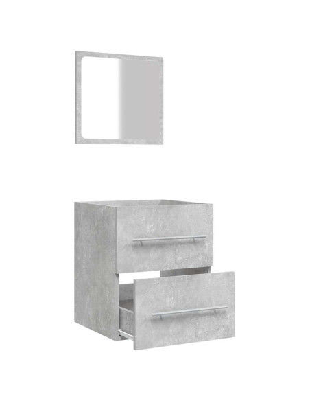 Mobile da Bagno con Specchio Grigio Cemento 41x38,5x48 cm