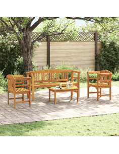 Set di Mobili 4 pcs Naturale Legno di Acacia Massello