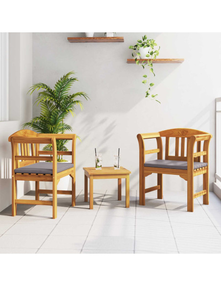 Set di Mobili 3 pcs Naturale Legno di Acacia Massello