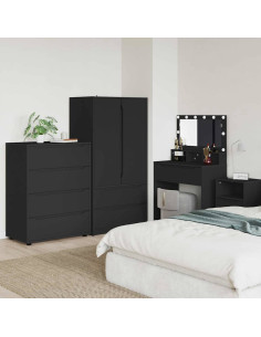 Armadi di Stoccaggio 2 pcs Nero 80 x 48 x 105 cm