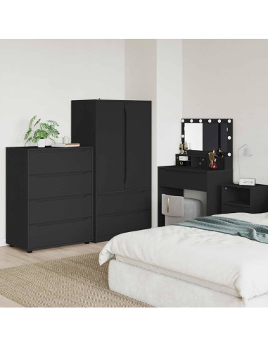 Armadi di Stoccaggio 2 pcs Nero 80 x 48 x 105 cm