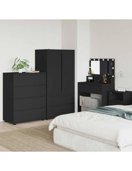 Armadi di Stoccaggio 2 pcs Nero 80 x 48 x 105 cm