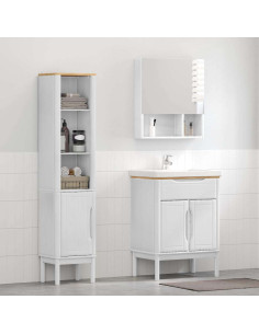 Set di mobili per il bagno con lo scaffale FLORO 2 pcs Bianco