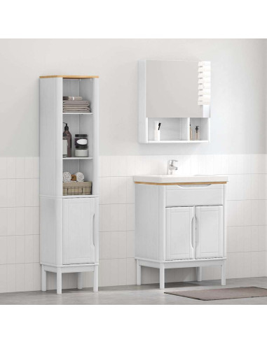 Set di mobili per il bagno con lo scaffale FLORO 2 pcs Bianco