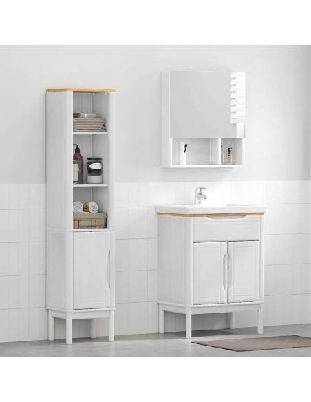Set di mobili per il bagno con lo scaffale FLORO 2 pcs Bianco