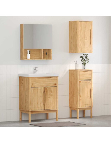 Set di mobili per il bagno con porta FLORO 3 pcs Marrone cerato