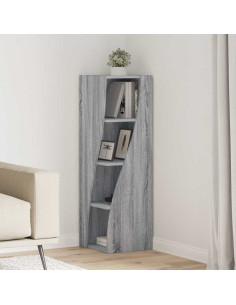 Mobile angolare Grigio Sonoma 32x32x102cm Legno multistrato