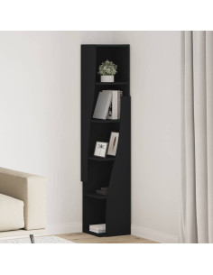 Mobile angolare Nero 27,5x27x140cm Legno multistrato