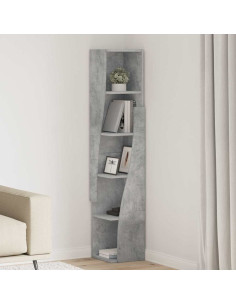 Mobile angolare Grigio cemento 27,5x27x140cm Legno multistrato