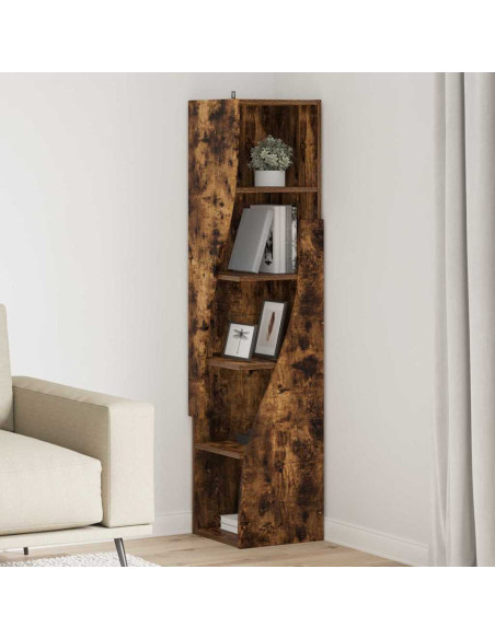 Mobile angolare Rovere fumé 32x32x140cm Legno multistrato