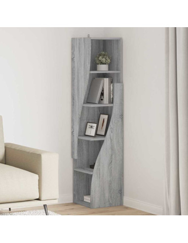Mobile angolare Grigio Sonoma 32x32x140cm Legno multistrato
