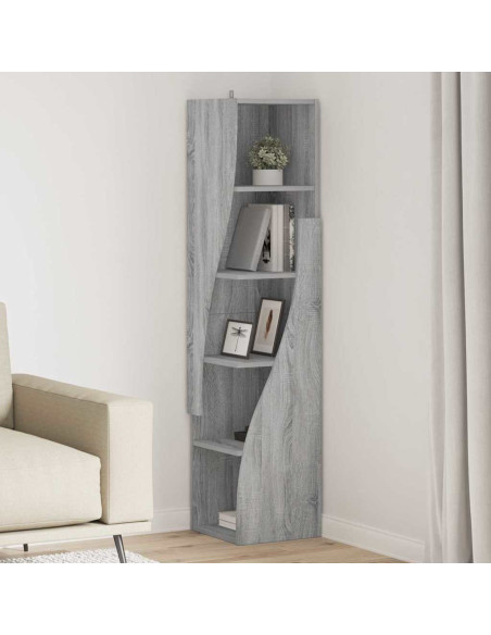 Mobile angolare Grigio Sonoma 32x32x140cm Legno multistrato