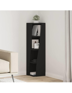 Mobile angolare Nero 27,5x27x102cm Legno multistrato