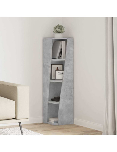 Mobile angolare Grigio cemento 27,5x27x102cm Legno multistrato
