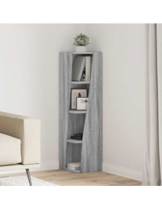 Mobile angolare Grigio Sonoma 27,5x27x102cm Legno multistrato