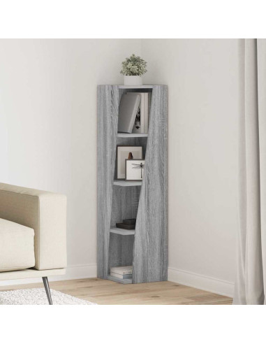 Mobile angolare Grigio Sonoma 27,5x27x102cm Legno multistrato