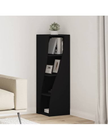 Mobile angolare Nero 32x32x102cm Legno multistrato