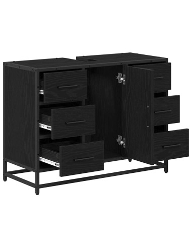 Mobile da Bagno Rovere Nero 80 x 33 x 60 cm Legno multistrato