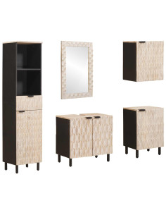 Set da Bagno con cassetto 5 pcs Finitura Bianco Lavato